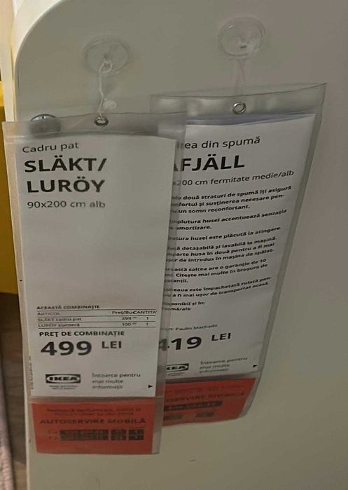 Pat copil Slakt Ikea, 90 x 200 cm, Alb