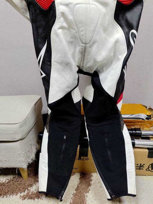 Кожен мото екип Alpinestars GP Pro white red 52