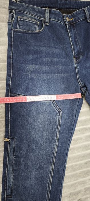 Blugi moto bleumarin L