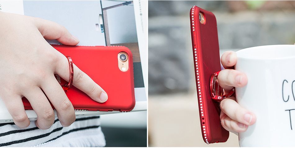 Husa + pietricele + inel magnetic iPhone 7 / 8 / SE 2020