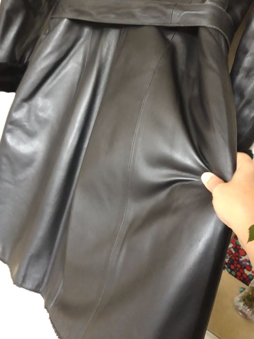 Дубленка кожанная черная