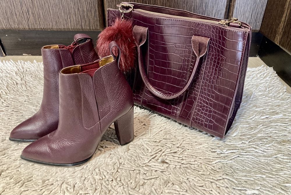 Боти от естествена кожа на Bianki с подарък чанта