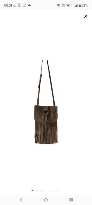 Естествен велур чанта на Massimo dutti