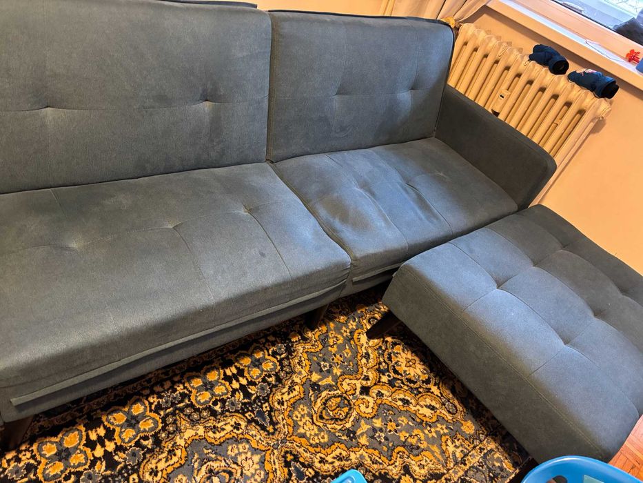 Canapea si puf din stofa