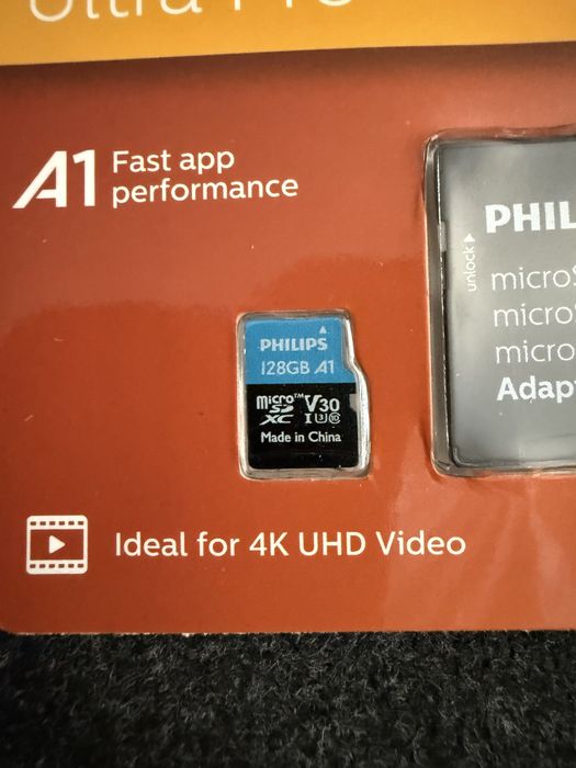 Philips UHS-I microSDXC Card 128Gb Ultra Pro 130mb/s.