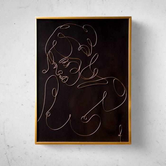 Tablou realizat din fir continuu de sârma