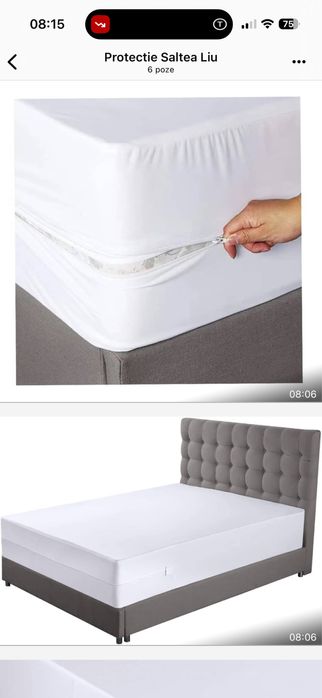 Husa  completă cu 6 fete impermeabila cu fermoar - antiacarieni