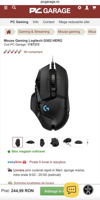 Mouse Gaming Logitech G502 Hero 25K DPI Nou