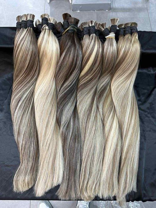 естествена индийска коса с кератинови кичури,клас A++  65/70см