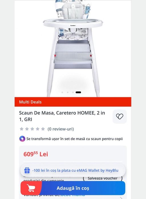 Scaun de masa Caretero Homee, Sigilat