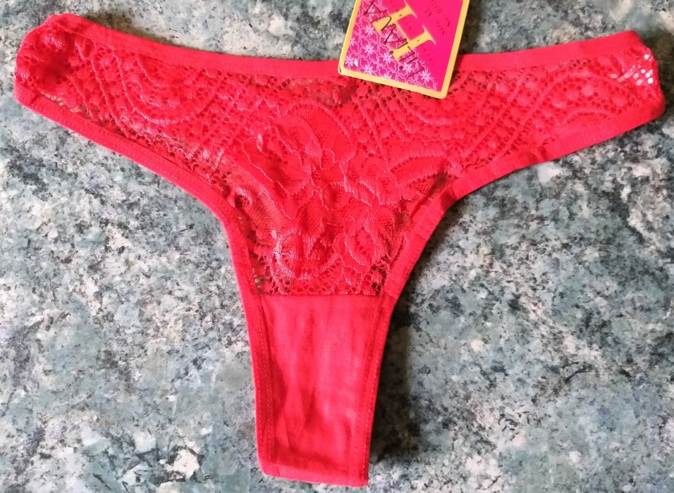 Chiloti tanga sexy fete/femei rosu aprins semitransparenti m. S/M(noi)