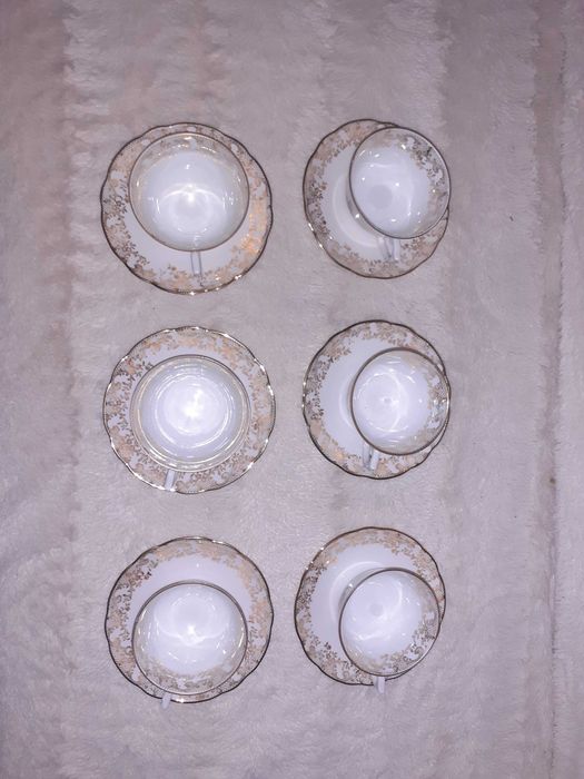 Set cafea portelan frantuzesc F.D. Chauvigny desene asiatice