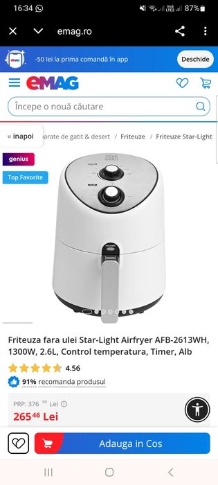 Fripteuza fără ulei Airfryer Star Light