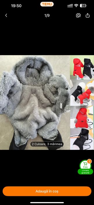 Geacă pentru câini – mărimea M, nouă