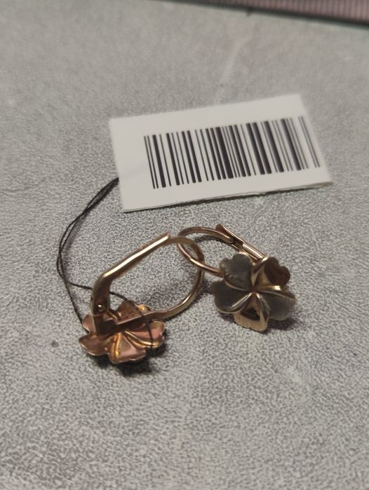 Златни обеци детелини 1.62гр 14к