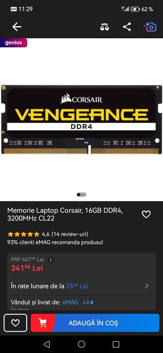 Memorie ram DDR4 16 gb RAM