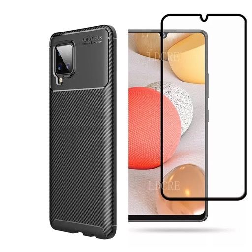 Husa Carbon si Folie Sticla XGl Samsung A12/A13/A14/A15/A25A26/A36/A56