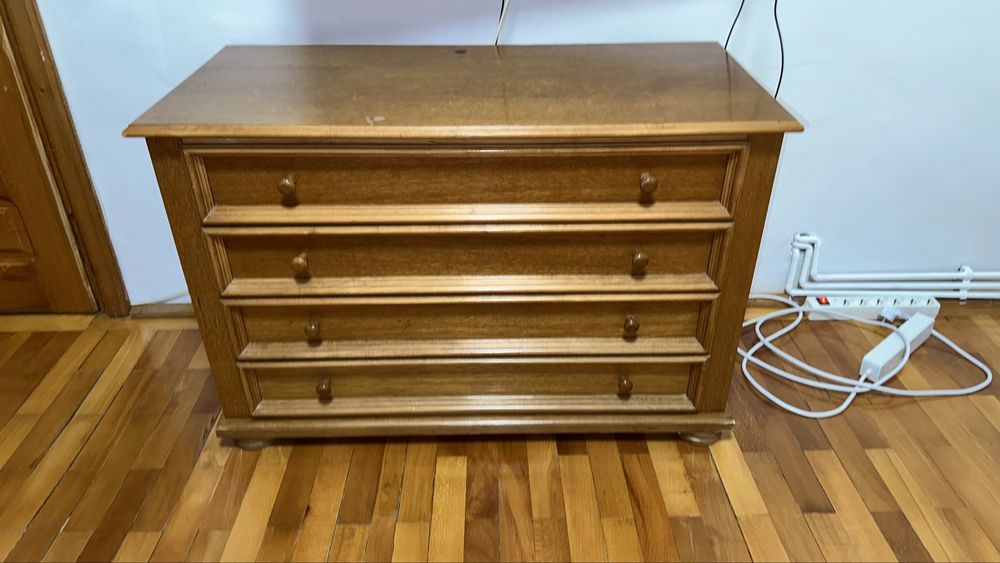 Comodă lemn masiv cu 4 sertare (100x46x68 cm) – Calitate premium