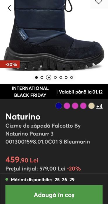 Cizme Naturino copii 34