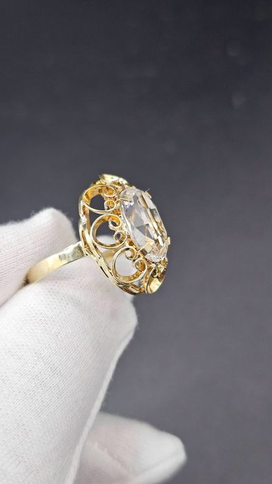 Винтидж пръстен 14K злато с планински кристал – 6.00 г