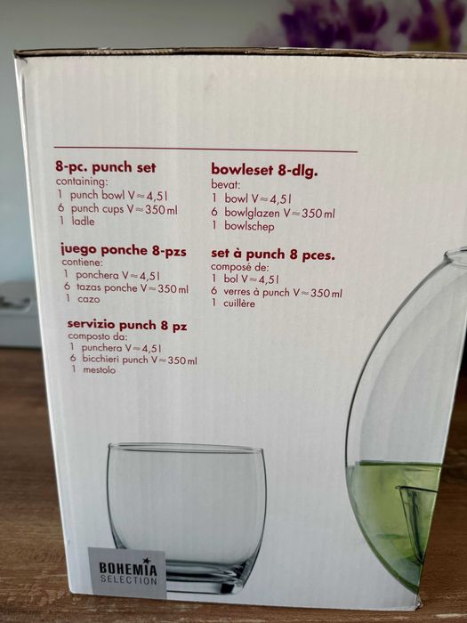 vand set cadou de boluri pentru punch 8 piese nou ieftin cristal