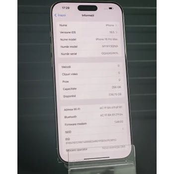 Telefon Apple iPhone 16 Pro Max 256 GB Natural Titanium, Cod 118453
