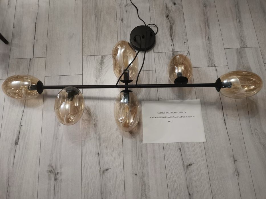 Lustra 6 globuri 120 cm lungime