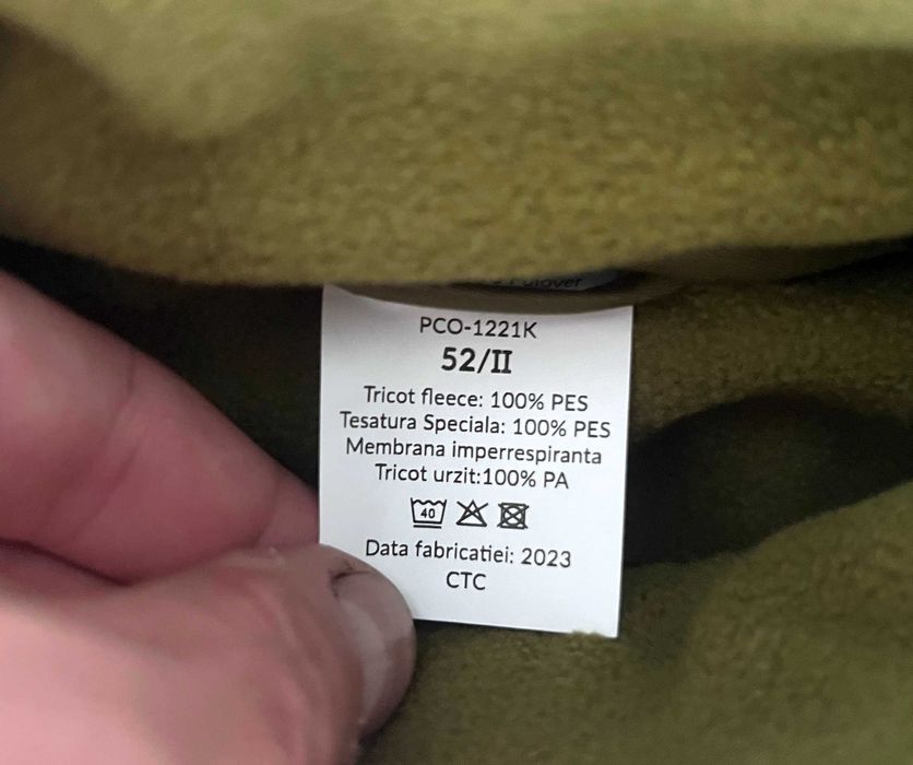 Bluza fleece termică militară MApN originală, mărimea 52/II, nouă