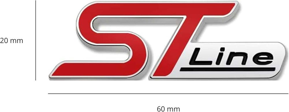 ST Line Емблема за Ford Сребриста  Метален Бадж за Fiesta Focus Mondeo