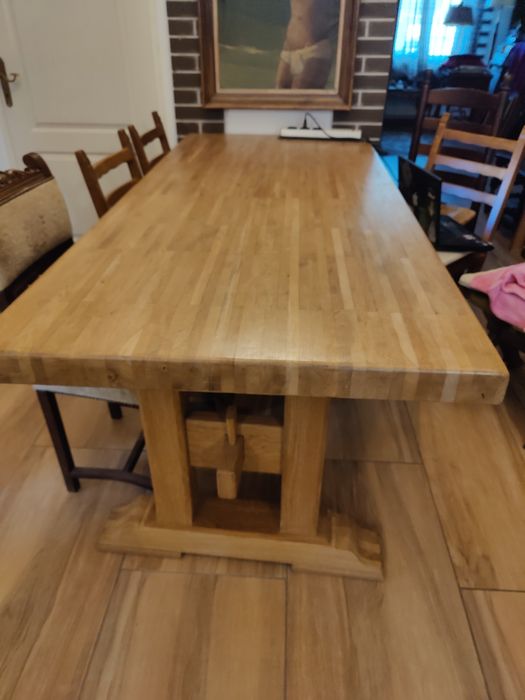 Masă din lemn de stejar masiv 200 x 90 cm