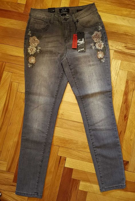 Blugi EARL JEAN, skinny, elastici, noi, marimea S, primiti din SUA