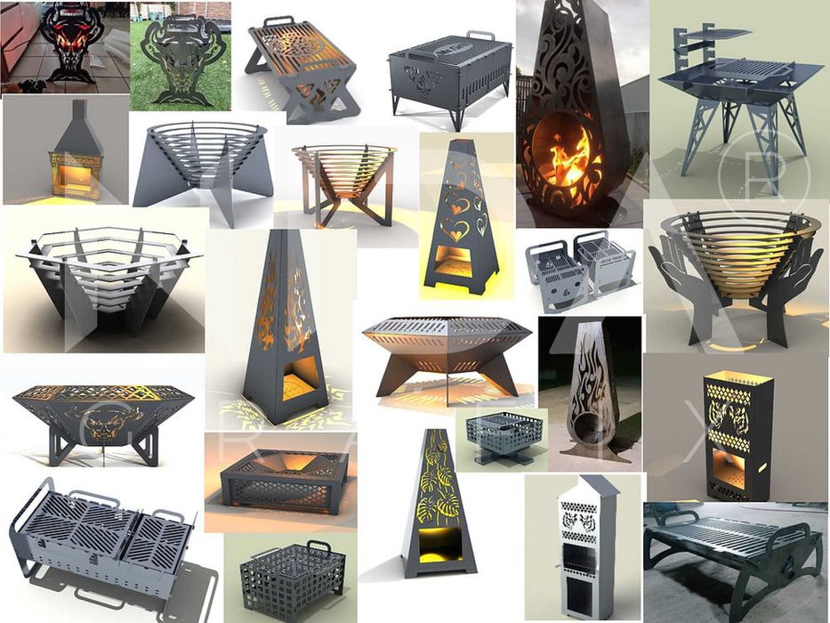 129 Proiecte DXF Gratare gradina pliabile, cuptoare pizza, afumatoare