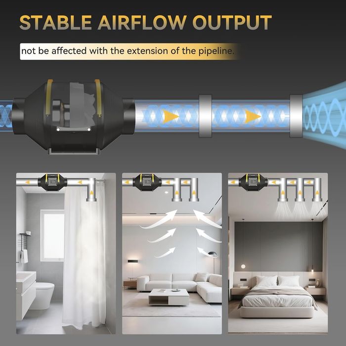 Ф100, Ф125, Ф150 Канален/ тръбен вентилатор, двускоростен с до 530 м³ч