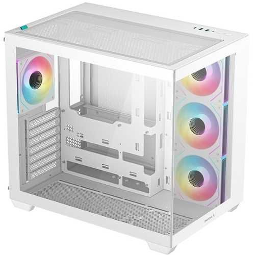 Carcasă Gaming DeepCool CG530 4F White ARGB Panoramică | 4 Ventilatoare PWM | USB-C | Garanție 24 Luni