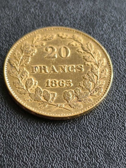 20 Белгийски Франка Леополд I 1865 година