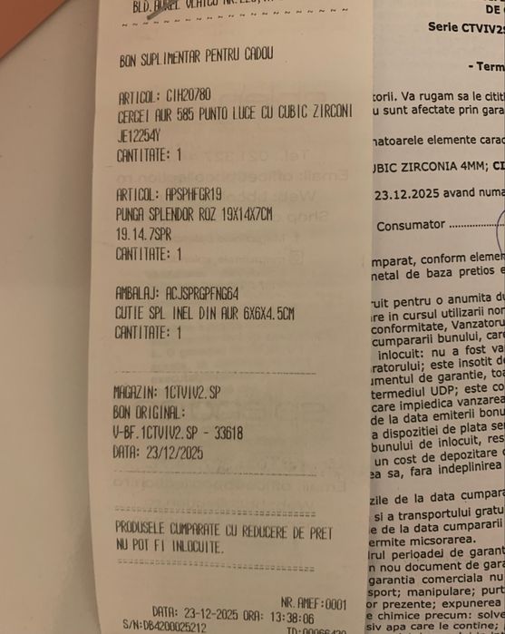 Cercei aur 585 punto luce cu cubic zircon