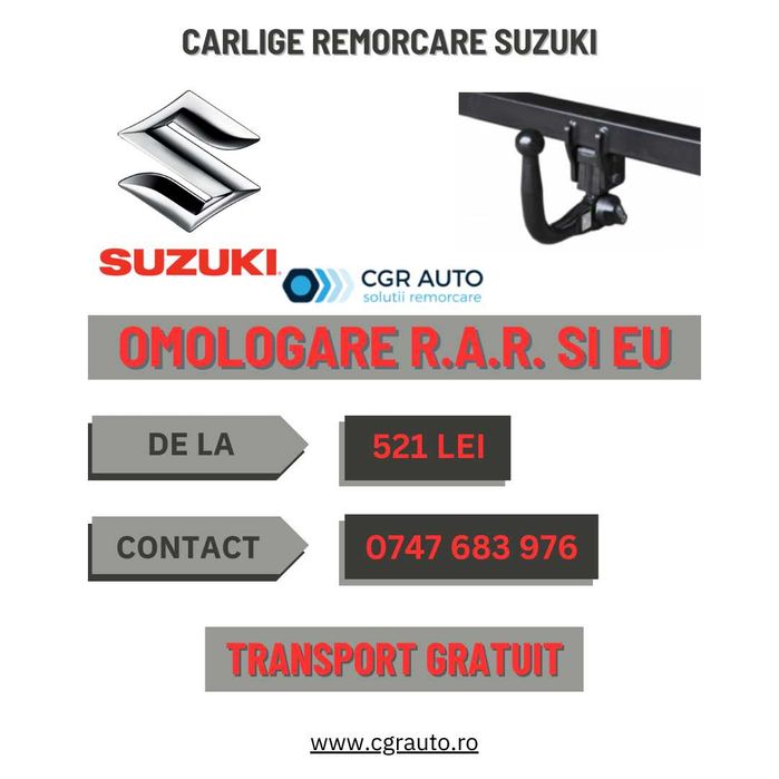 Carlige remorcare Suzuki omologate, premium
