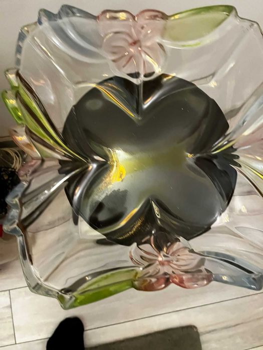 Centru de masa bibelouri bibelou fructiera cristal BOHEMIA vechi