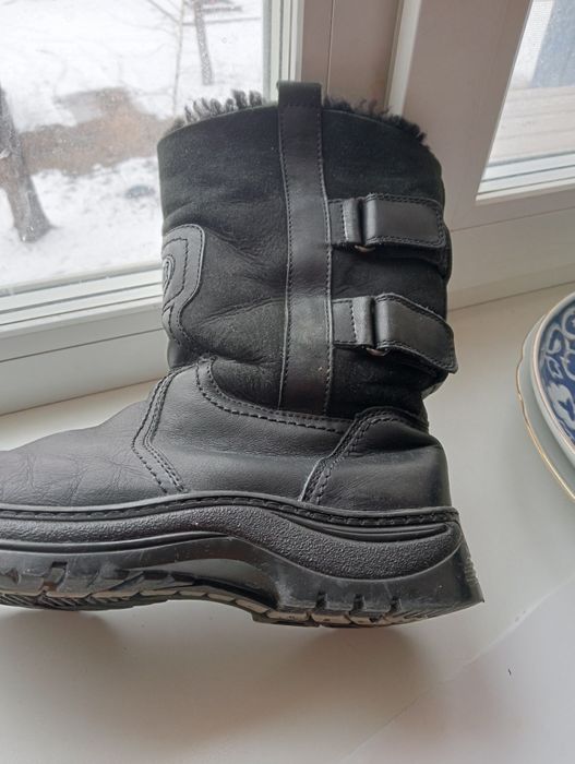 Теплые кожаные зимние берцы