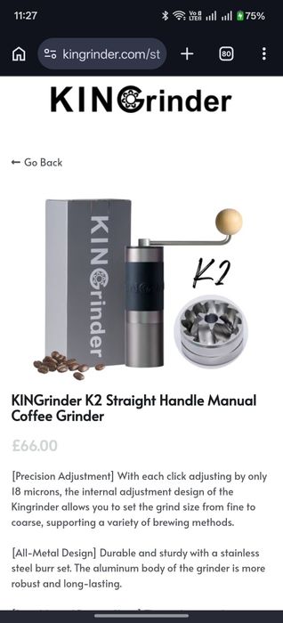 Кофемолка kingringer k2