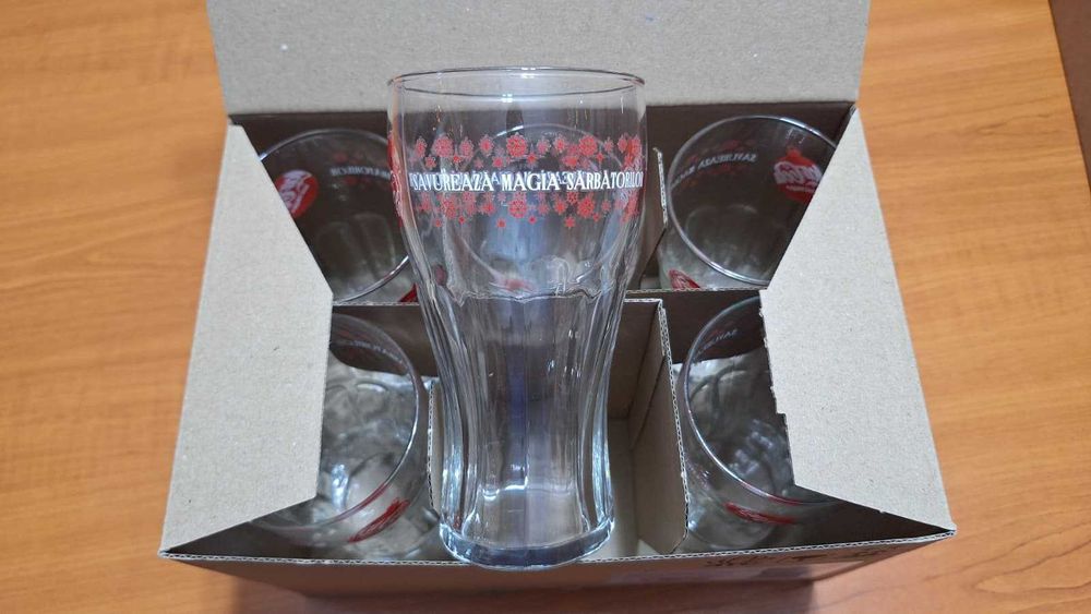 Set 6 Pahare Coca Cola Noi Roși de Colecție