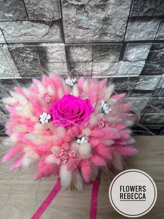 Buchet Mireasa Nasa Nunta Cununie Flori Uscate Personalizat dupa plac