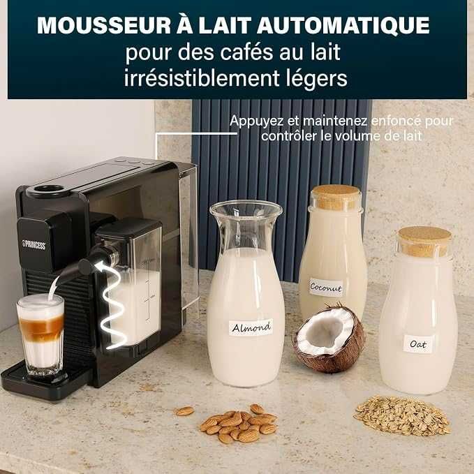 Капсулна кафемашина Princess Capsule and Latte Pro, съвместима с Nespresso капсули