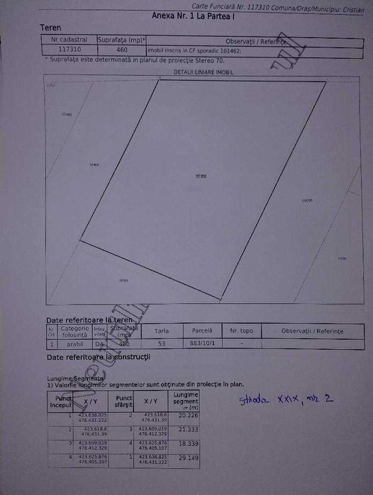 De vanzare un teren intravilan cu o suprafata de 800 mp, cu utilitati