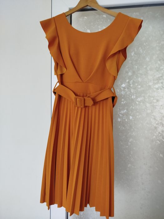 Рокля солеу цвят горчица