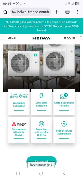 Mitsubishi /Daikin Heiwa Pompă Aer condiționat monosplit  Nou