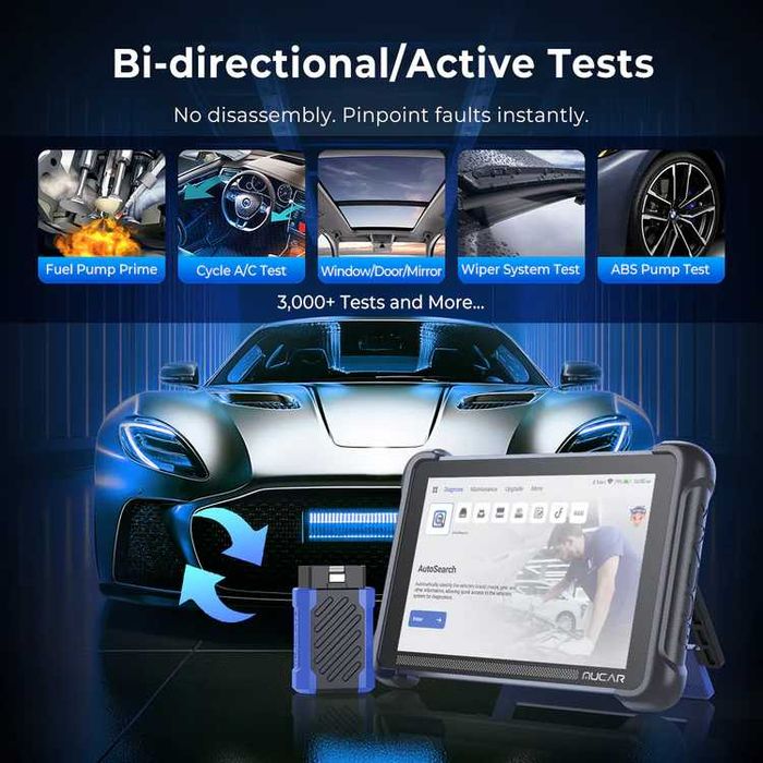 Професионален автомобилен диагностичен скенер MUCAR 892BT (AI & Bi-Directional)