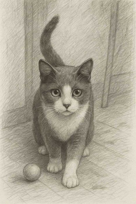 Уникални дигитални картини на котката Маша