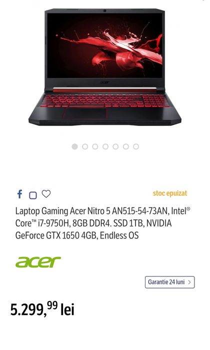 Vând/Schimb Laptop Gaming