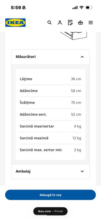 Comoda ikea cu sertare